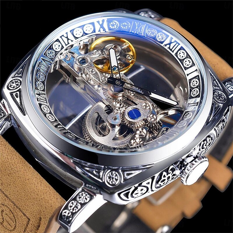 FORSINING Men Mechanical Watch Fashion Casual Wristwatch Automatic Self-winding Moon phase Luminous Waterproof Steel Watch2