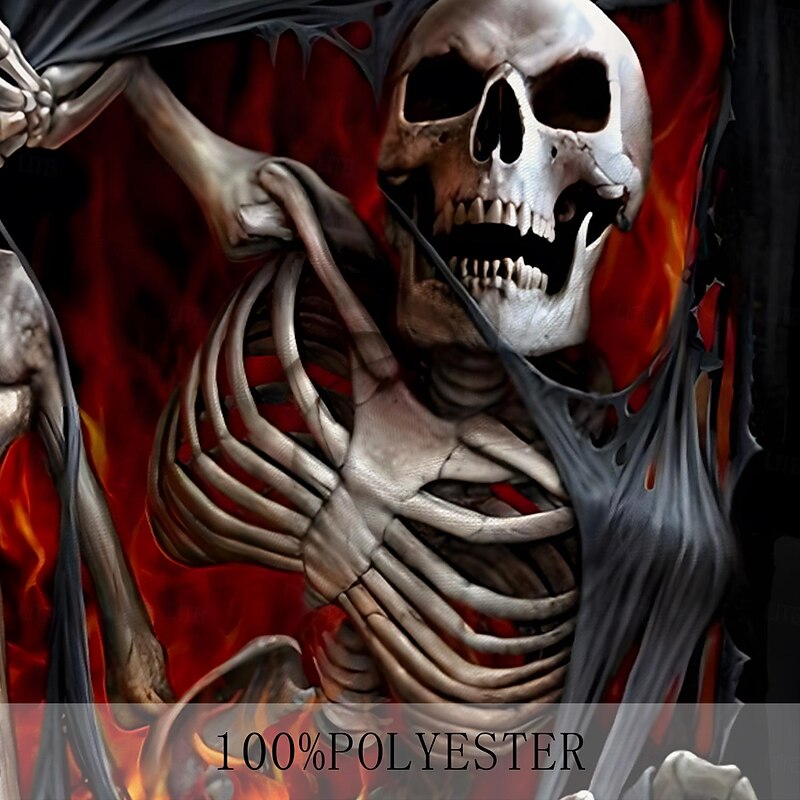 Men's Skull T Shirt Short Sleeve T shirt 3D Print Crew Neck Shirt Punk Cool Designer Street Daily Sports Red Blue Orange Summer Spring Clothing Apparel S M L XL 2XL 3XL3