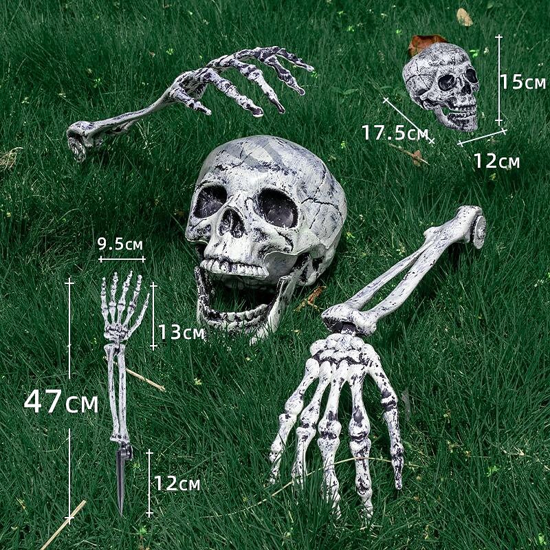 Realistic Skeleton Stakes Halloween Decorations for Lawn Stakes Garden Halloween Skeleton Decoration2