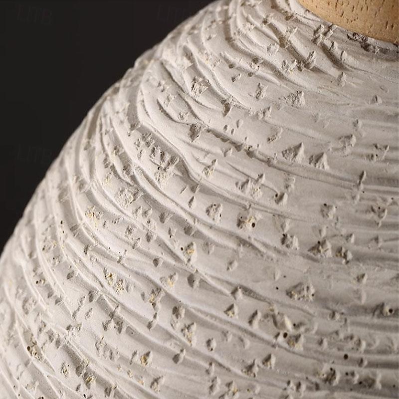 LED Pendant Light Cement Wood 3-Color Light Source 16/20/50/70cm 1/2/3-Light Stylish Modern Industrial Concrete Hanging Light Fixture Japanese Wabi-Sabi Style Dome Cement E27 Pendant Light for Kitchen Dining Bar 85-265V3