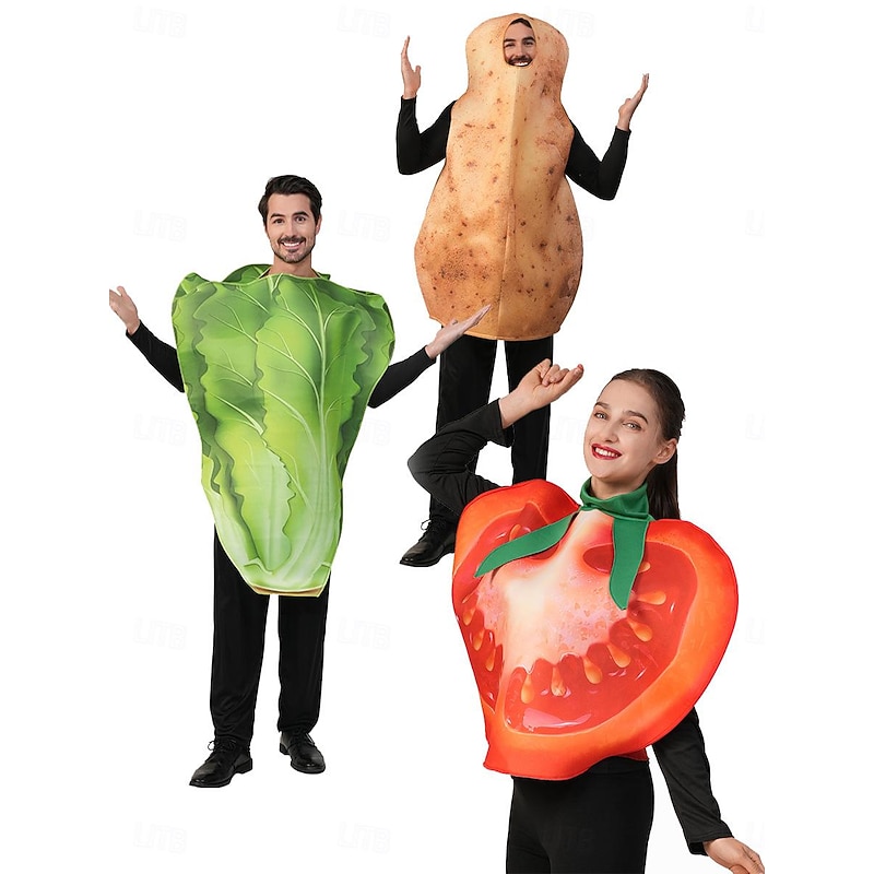 Vegetable Tomato Potato Halloween Cosplay Costume Funny Costumes Carnival Costume Cosplay Adults' Men's Women's Carnival Masquerade Mardi Gras Performance Party Halloween Easy Halloween Costumes