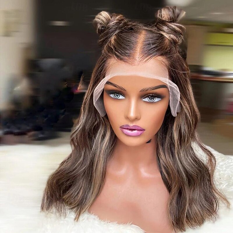 Human Hair 13x4 Lace Front Wig Free Part Vietnamese Hair Wavy Multi-color Wig 130% 150% Density with Baby Hair Ombre Hair Highlighted / Balayage Hair Pre-Plucked For Women Long Human Hair Lace Wig2