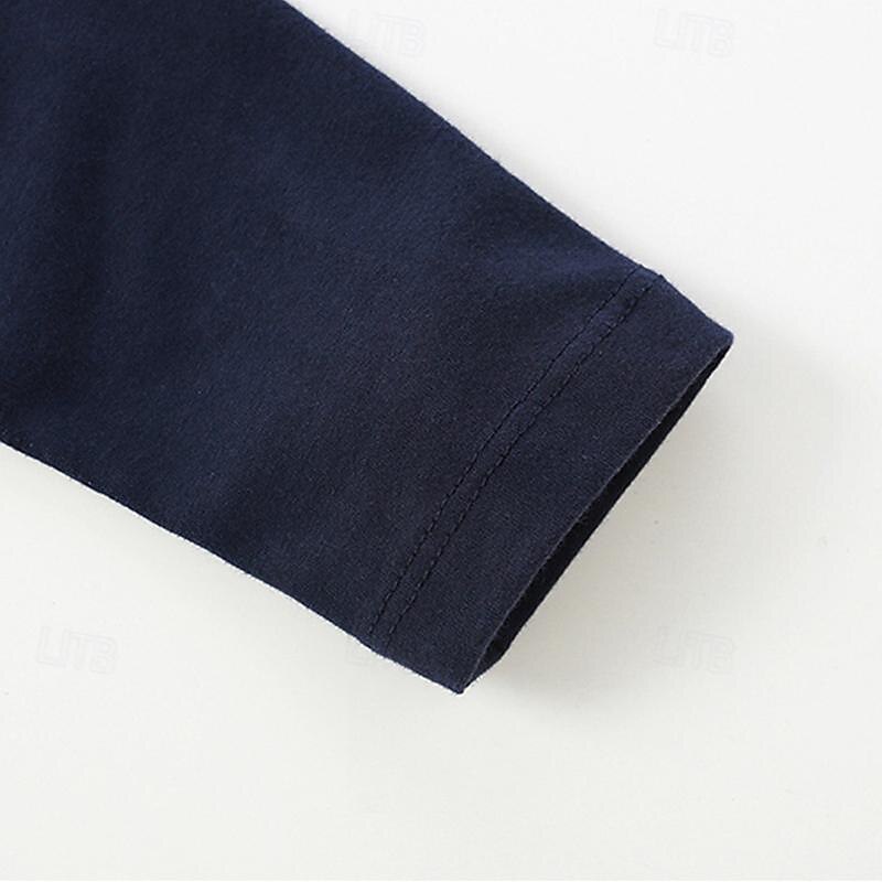 Boys 3D Graphic Car Tee Long Sleeve Spring Fall Fashion Basic Little Kids(4-7ys) 4-7 Years Crew Neck Outdoor Casual Daily Regular Fit3