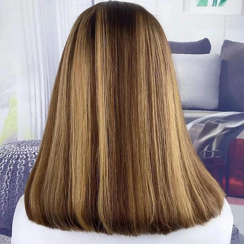 Highlight Ombre Bob Wig Human Hair Straight 4/27 Honey Blonde Bob Lace Front Wigs Human Hair 16 Inch 13x4 Lace Front Bob Wigs Short Bob Wig 180% Density Glueless Wigs Straight Bob Wigs For Women3