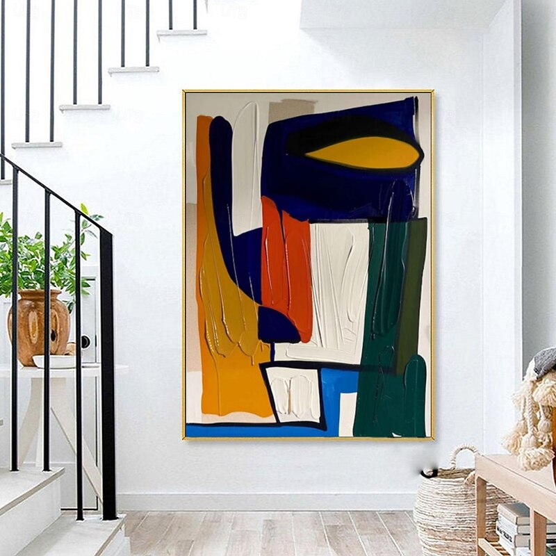 Handmade Oil PaintingCanvasWall Art DecorationAbstract Knife PaintingLandscape BlueFor Home Decor Rolled Frameless Unstressed Painting