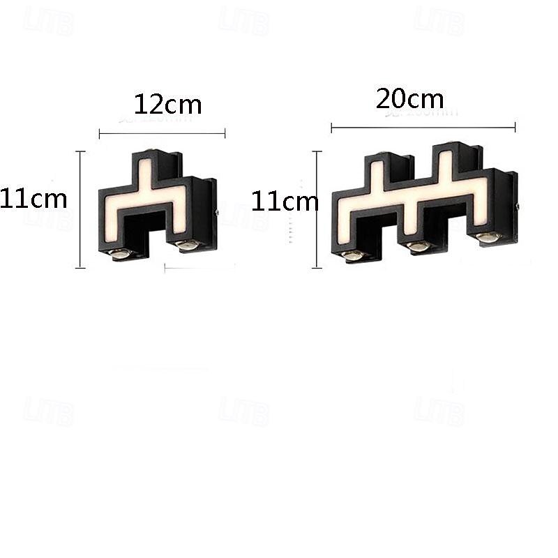 LED Wall Lamp 10W Modern Simplicity Outdoor Waterproof Aluminum Wall Sconce Black Villa External Fashion Patio Balcony Garden Decoration Anti Rust Wall Light Exterior Light Fixture 110-240V4