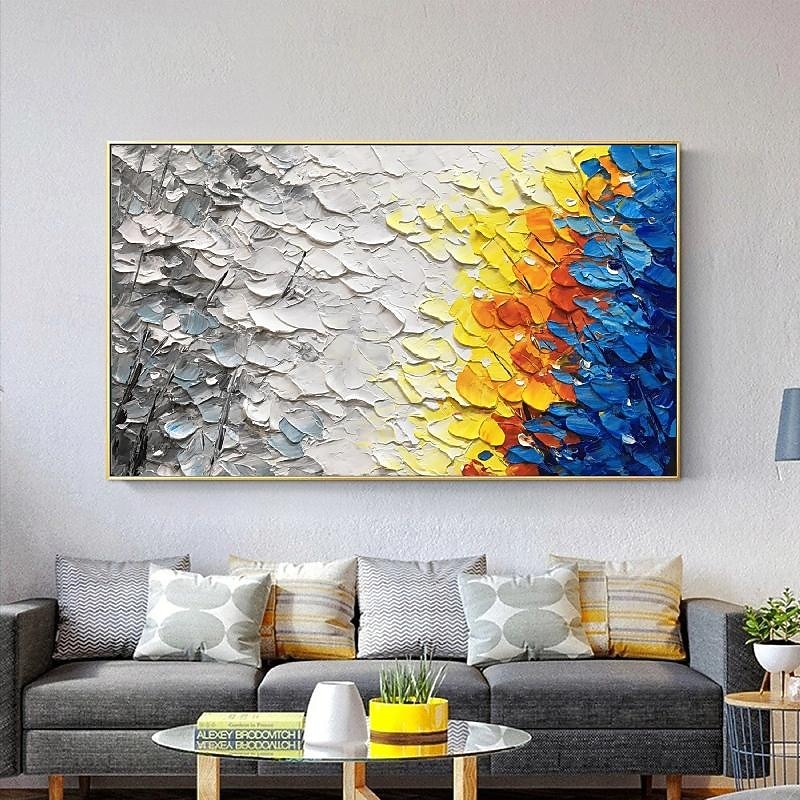 Large texture Oil Painting On Canvas handmade Colorful Forest Painting for Living Room Wall Art painting Hand Painted Heavy Textured Impasto Painting Boho Decor3