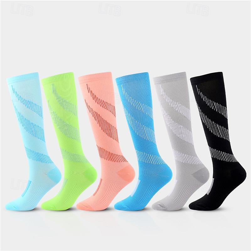 Compression Socks Athletic Sports Socks Running Socks 1 Pair Color Block Men's Socks Anti-Slip Breathable Sweat wicking Comfortable Gym Workout Basketball Running Jogging Cycling Sports Color Block3