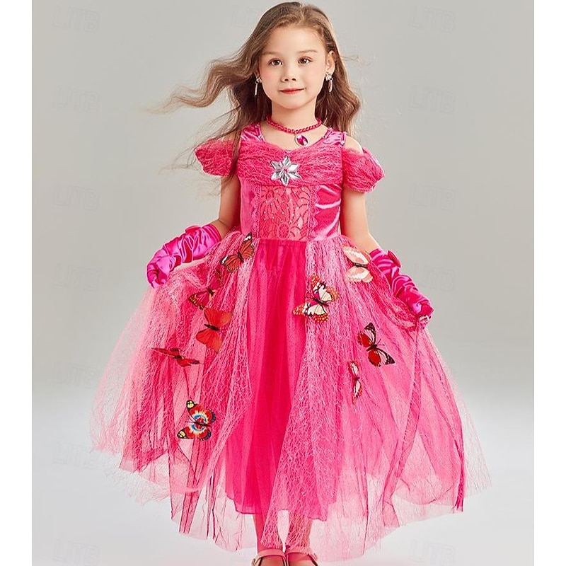 Sleeping Beauty Fairy Tale Aurora Briar Rose Flower Girl Dress Theme Party Costume Tulle Dresses Sweet Lolita Movie Cosplay for Girls' Kids Children's Day New Year Party / Evening2