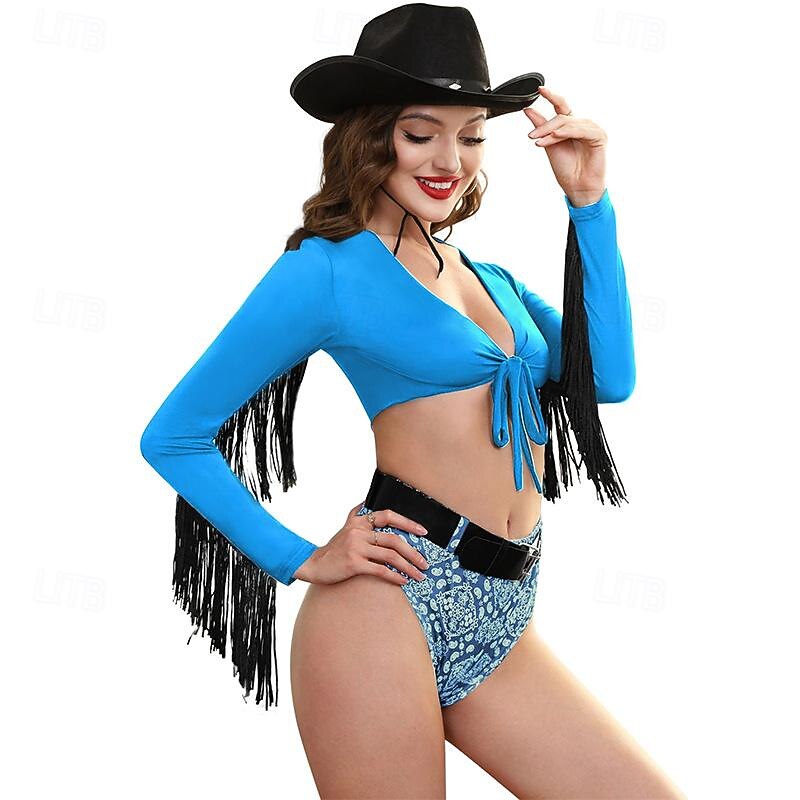 Cowgirl Halloween Uniform Carnival Costume Sexy Costume Adults' Women's Carnival Masquerade Bachelorette Party Easy Halloween Costumes Dress Up3