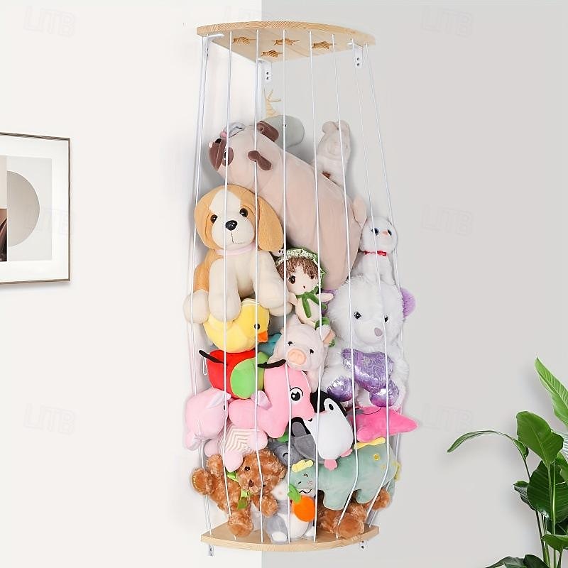 Adjustable Stuffed Animal Storage Organizer Cuddly Toy Storage Plush Toy Storage Hanging Soft Toys Shelf for Bedroom Living Room Children's Room Nursery Shelves2