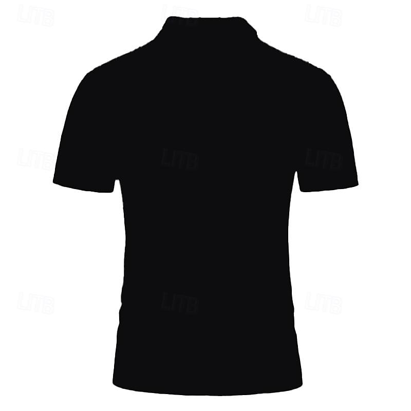 Music Festival Men's Guitar Zip Polo Shirts Golf Shirt Short Sleeve Polo Shirts Collared Shirts Casual Vacation Wear Festival Wear Party Outfits 3D Print Quarter Zip Polo Black Red Gray3