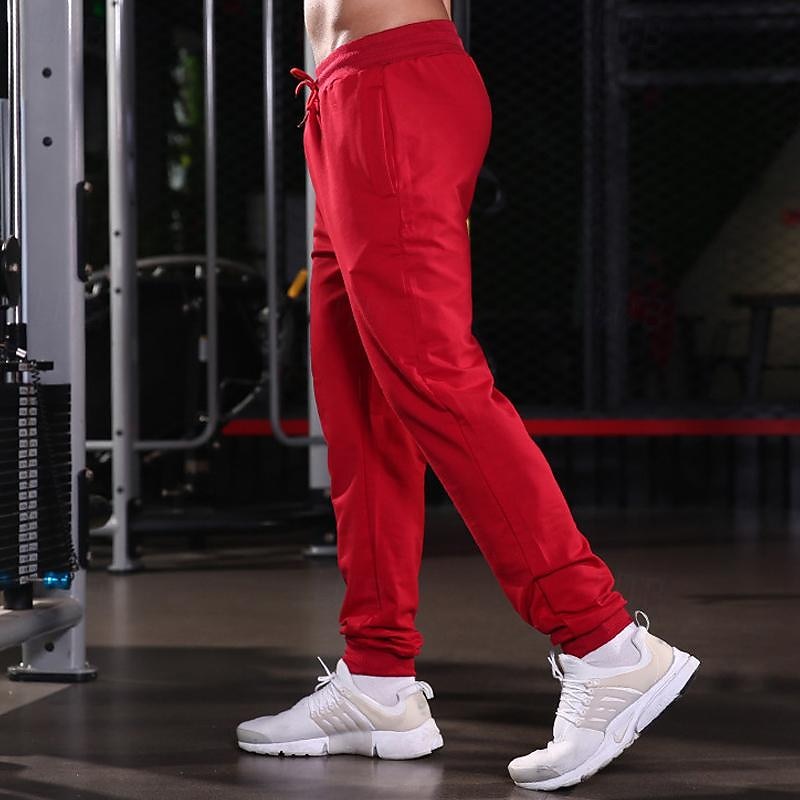 Men's Sweatpants Running Pants Track Pants Pocket Drawstring Elastic Waistband Pants / Trousers Outdoor Sports & Outdoor Athletic Fall Cotton Breathable Soft Marathon Running Workout Tailored Fit3