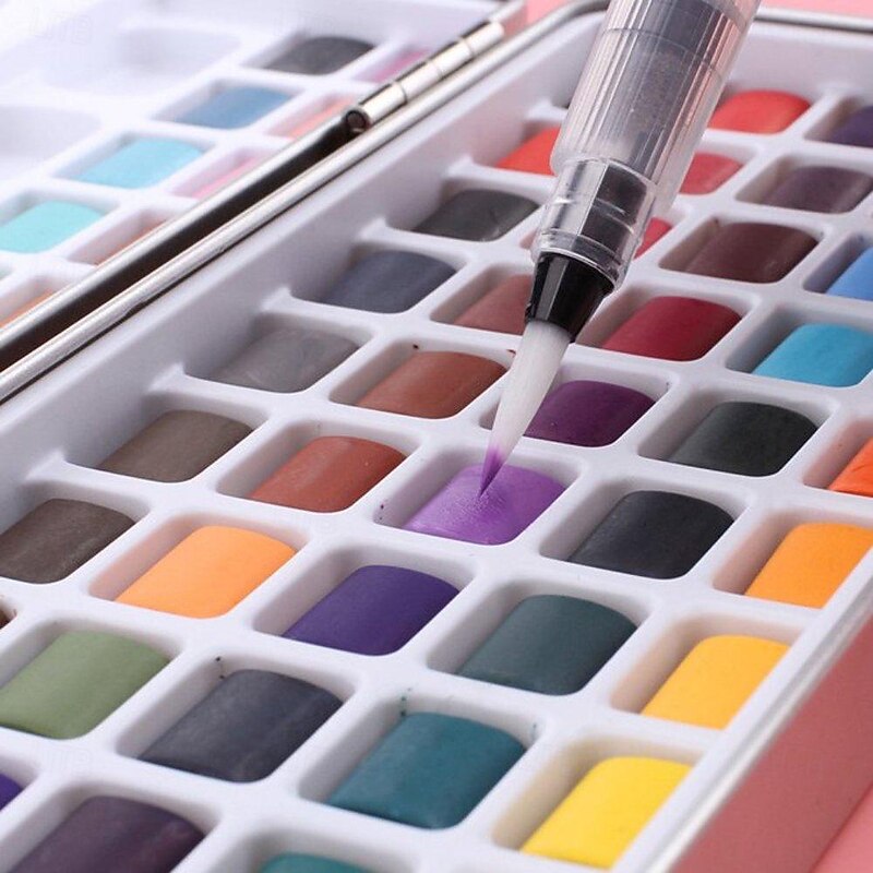 Solid Watercolor Paint Set Metal Boxed Watercolor Paint Supplies Watercolor Pigment Art Supplies Back to School3