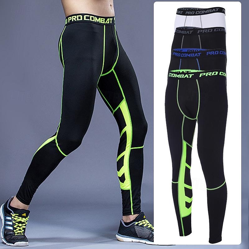 Men's Athletic Pants Elastic Waistband Pants / Trousers Outdoor Sports & Outdoor Athletic Fall Quick Dry Soft Marathon Running Workout Tailored Fit Sportswear Activewear Color Block White Blue Green