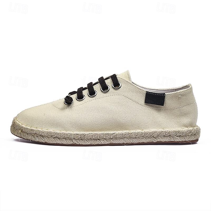 Men's Casual Canvas Lace-Up Espadrilles - Lightweight Breathable Sneakers for Summer and Outdoor Activities2