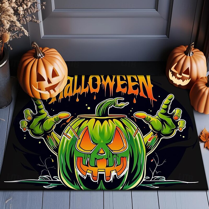 Halloween Decorations Graveyard Scarecrow Doormat Kitchen Mat Floor Mat Non-Slip Area Rug Oil Proof Rug Indoor Outdoor Mat Bedroom Decor Bathroom Mat Entrance Rug2