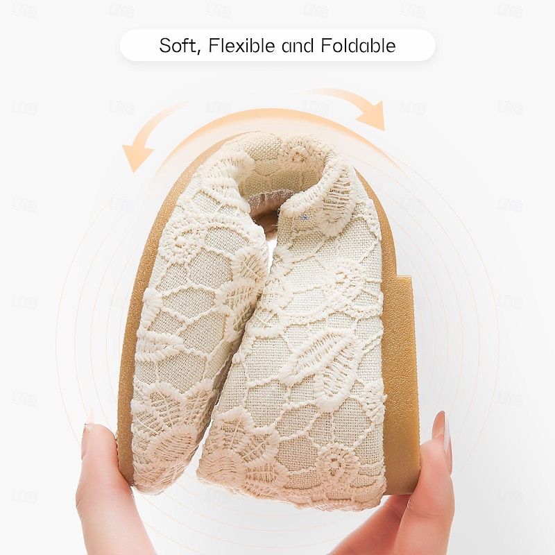 Women's Elegant Lace PU Leather Ballet Flats - Comfortable White Dress Shoes with Soft Anti-Slip Sole, Perfect for Weddings, Parties, and Everyday Wear2