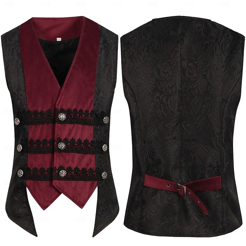 Retro Vintage Medieval Renaissance Vest Waistcoat Prince Nobleman Fancy Dress Men's Steampunk Masquerade Carnival Event / Party Adults' waistcoat