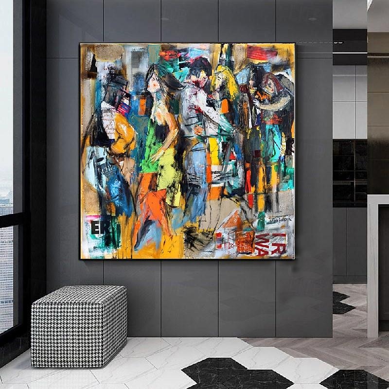 Large Abstract Canvas painting Large handmade Wall Art Figurative Painting Colorful Wall Art Abstract Figure oil painting handmade pop art  Oil Painting Print Collage Art oil paintings2