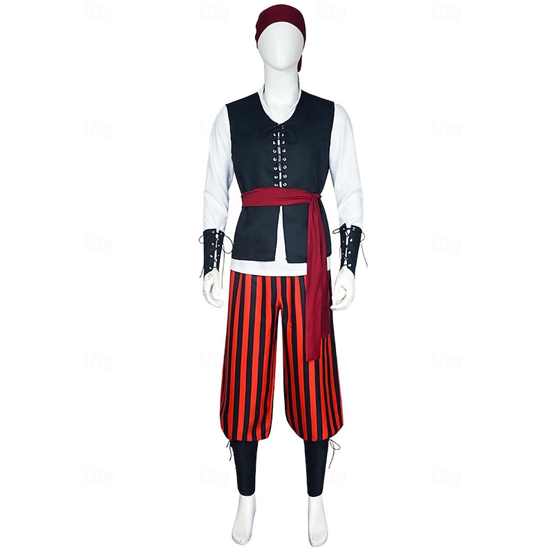 Pirate Halloween Cosplay Costume Cosplay Adults' Men's Carnival Masquerade Party Masquerade Easy Halloween Costumes Dress Up
