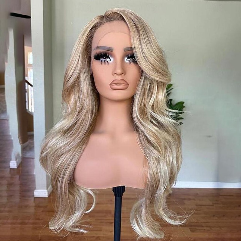Remy Human Hair 13x4 Lace Front Wig Free Part Brazilian Hair Wavy Multi-color Wig 130% 150% Density with Baby Hair Highlighted / Balayage Hair 100% Virgin Glueless Pre-Plucked For Women Long Human3