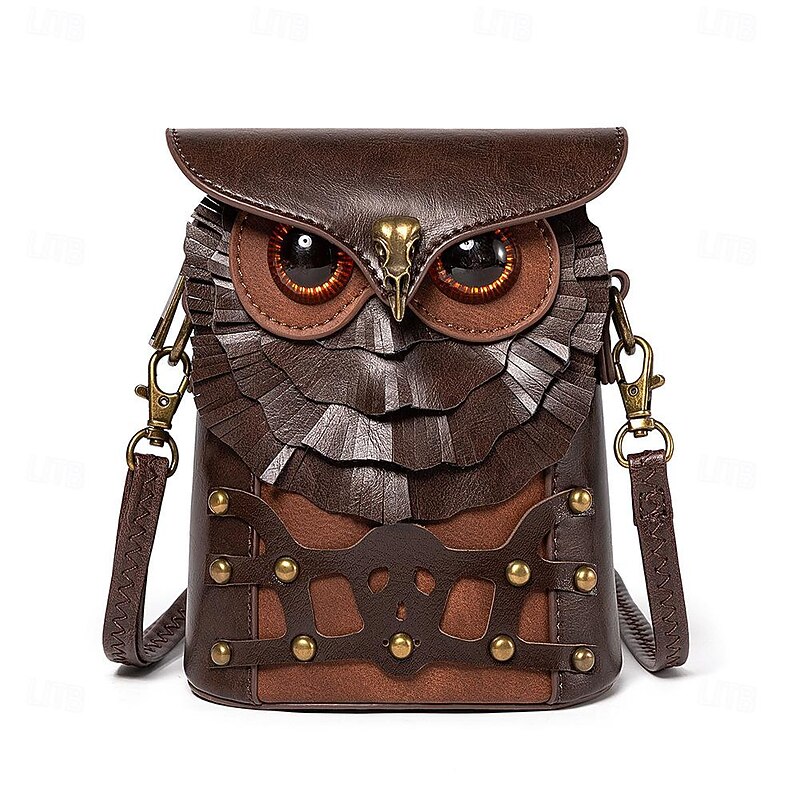 Retro Vintage Steampunk Bag Pouch Cross Body Bag Owl Fancy Dress Men's Women's Halloween Carnival Dailywear Adults Bag