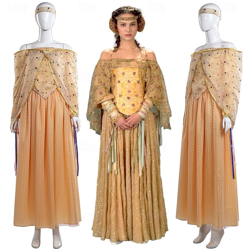 Padmé Amidala Dress Vacation Retro Vintage Medieval Movie Cosplay for Women's Carnival Masquerade Party / Evening