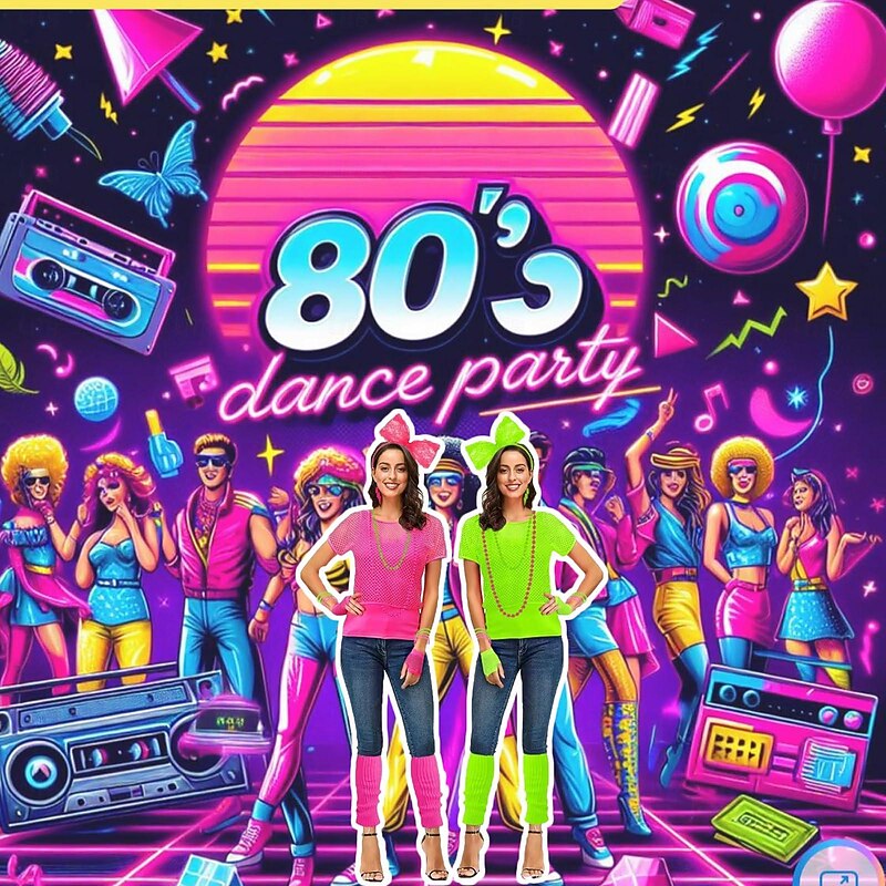 Retro Vintage 1980s Workout Accesories Set Fishnet Shirt Fancy Dress Women's Masquerade Party Casual Daily Pride Parade Adults' Top Gloves More Accessories All Seasons4