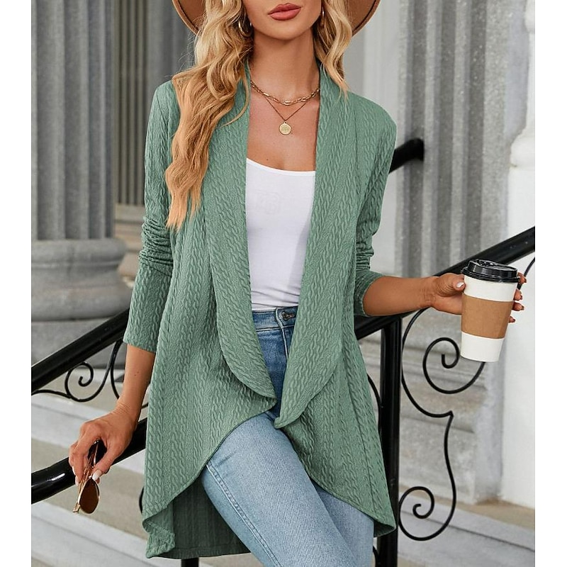 Women's Suits Office Ruffle Solid Color Comfortable Stylish Regular Fit Outerwear Long Sleeve Spring claret S