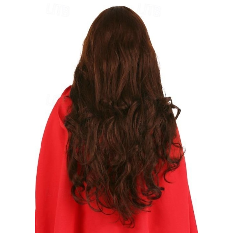 Synthetic Wig Natural Wave Middle Part Wig Long Dark Brown Synthetic Hair Women's Blonde Halloween Cosplay Party Wigs2