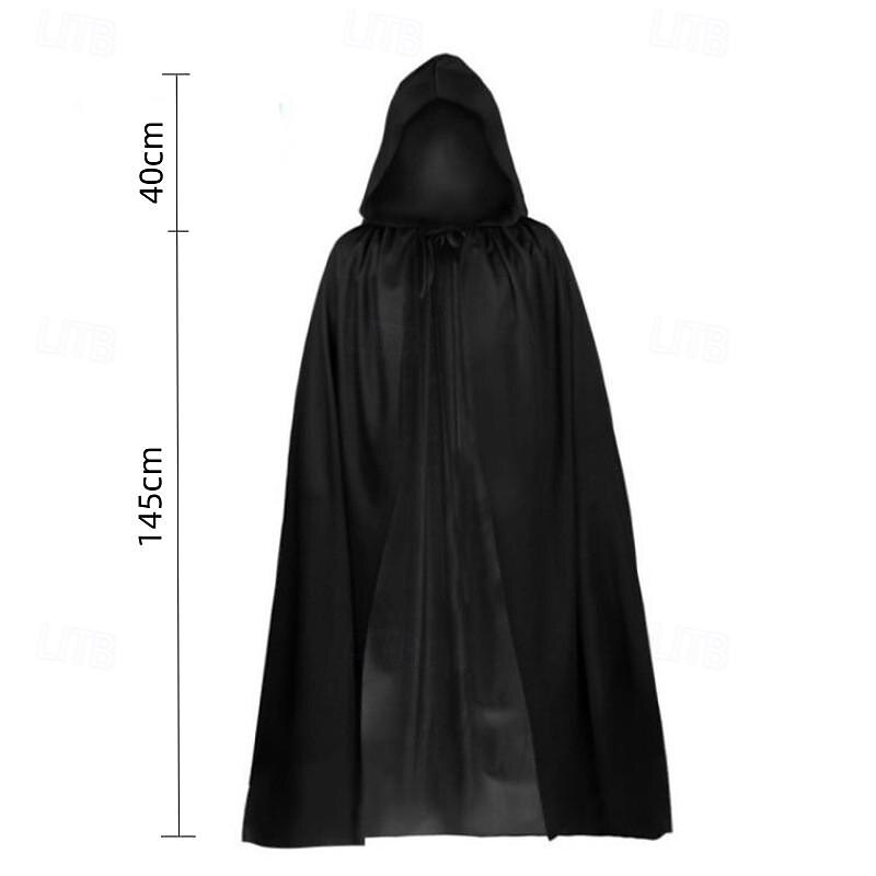 4pcs/set Halloween Party Adult Reaper Black Cloak Skull Mask Gloves Halloween Costume Prop Set4