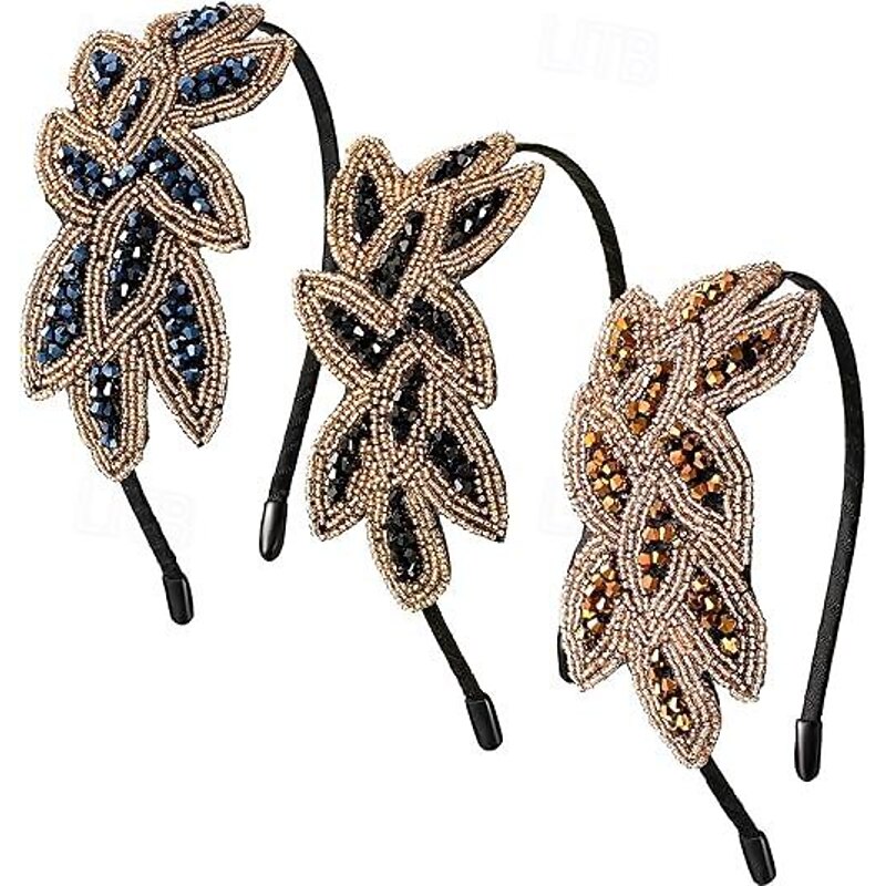 Retro Vintage Roaring 20s 1920s Flapper Headband Wedding Guest Fashion Fancy Dress Women's Carnival Masquerade Event / Party Wedding Reception Bachelorette Party Adults' Headwear All Seasons3