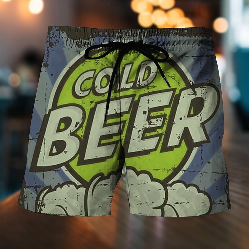 Men's Letter Oktoberfest Beer Swim Trunks Swim Shorts Board Shorts Mid Waist Fashion Hawaiian Designer Casual Daily Holiday Pocket Drawstring Elastic Waist Designer Clothing Apparel4