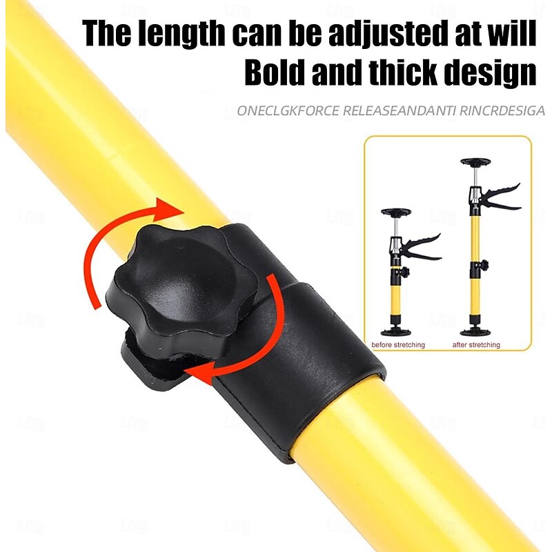 Cabinet Jack Support Pole Quick Adjustable Support Pole Telescopic Steel Rod for Drywall, Cabinets, Crown Moldings, and More - Expands from 45.3 to 114.7 Inches2