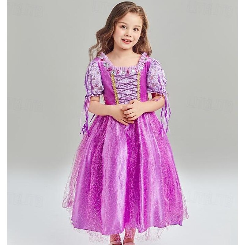 Fairy Tale Sofia the First Princess Sofia Flower Girl Dress Theme Party Costume Tulle Dresses Cosplay Movie Cosplay for Girls' Kids Carnival Party / Evening