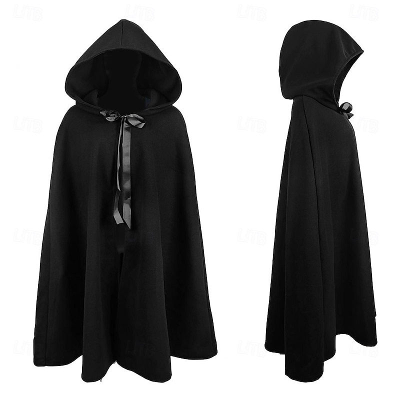 Retro Vintage Medieval Renaissance Cloak Viking Ranger Elven Archery Fancy Dress Men's Women's Celtic Viking Fantasy Masquerade Party / Evening Adults Cloak3