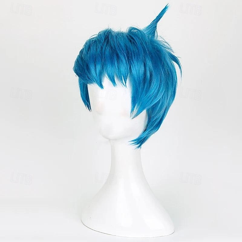 Movie Inside Out Joy Wig Short Blue Heat Resistant Hair Cosplay Costume Wigs Halloween Wigs4