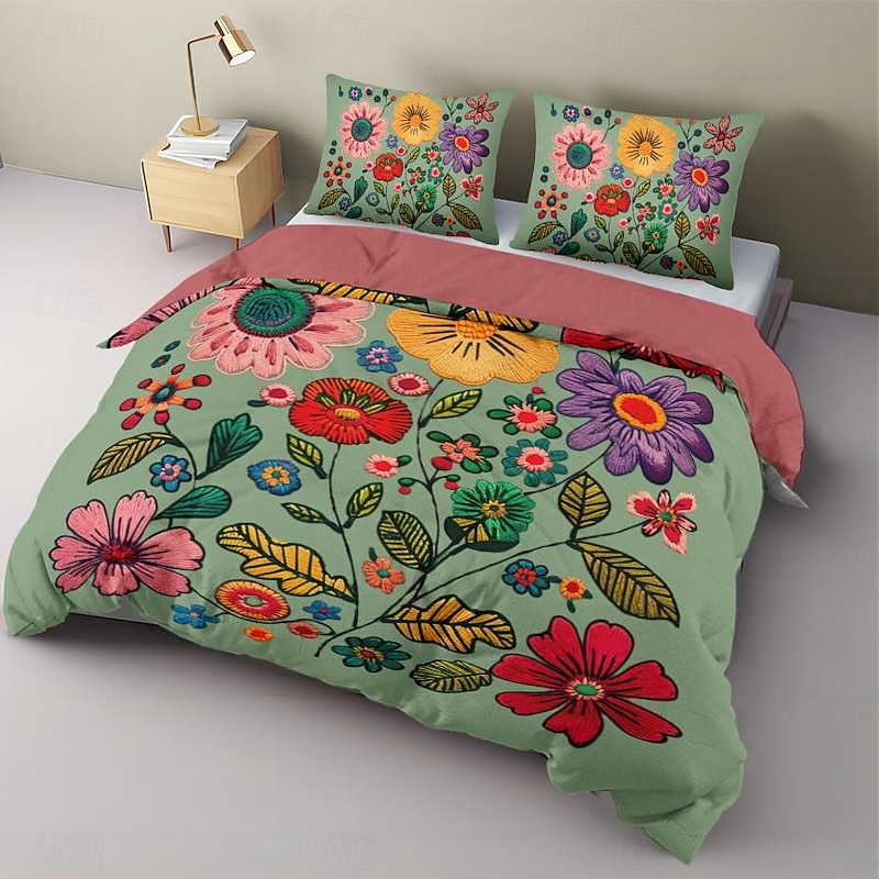 Botanical Floral Duvet Cover Set - Includes Duvet Cover and Pillowcases - Elegant Nature-Inspired Design - Soft and Comfortable Fabric - Perfect for Bedroom Decor3
