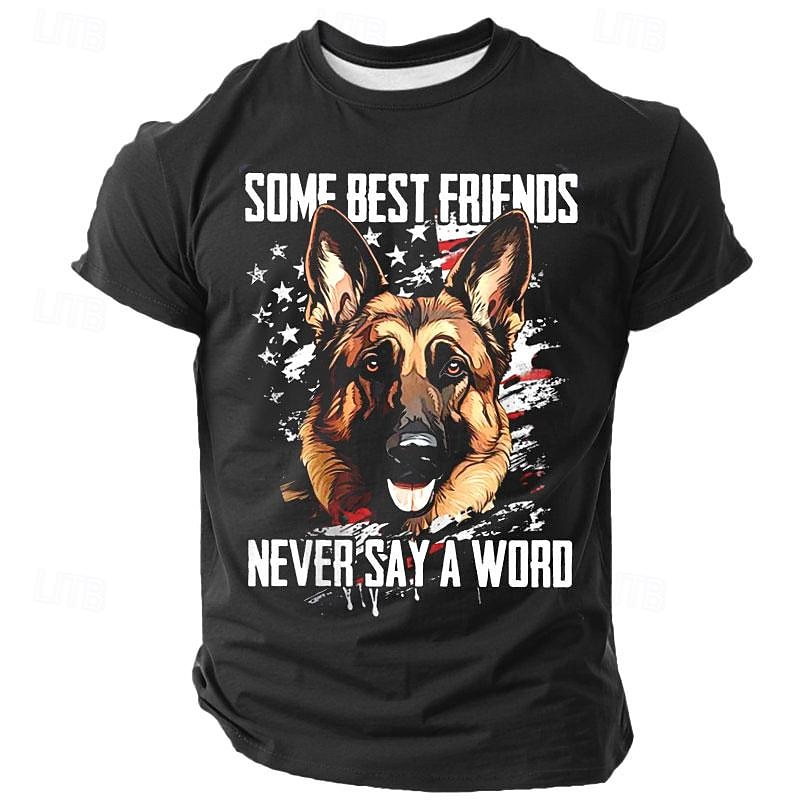 Men's Dog T Shirt Short Sleeve T shirt 3D Print Crew Neck Shirt Retro Vintage Casual Street Style Sports Outdoor Holiday Going out Black 1 Black 3 Black 2 Spring & Summer Clothing Apparel S M L XL3