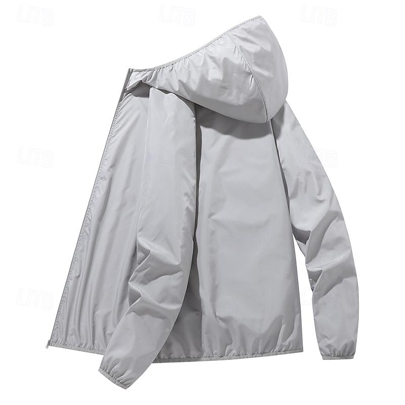 Men's Women's Unisex Hiking Jacket Hiking Windbreaker Outdoor Sunscreen UPF50+ Quick Dry Lightweight Hoodie Raincoat Lightweight Jacket White Blue Gray4