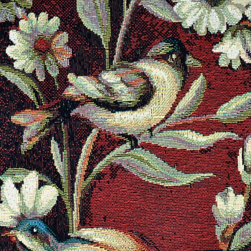 Jacquard Woven Tapestry Gobelin Aubusson Wall Hanging Wild Birds and Flowers Begian Wall Tapestry Loom Cotton Weave Living Room Bedroom Decoration(without Stick and Tassels)4