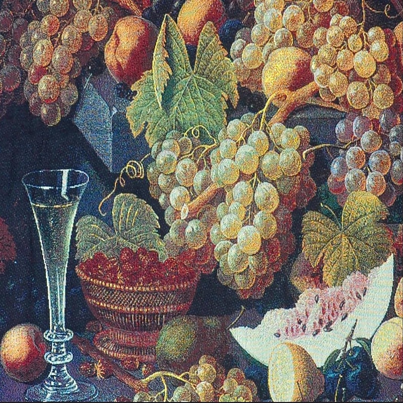 Jacquard Woven Tapestry Gobelin Aubusson Wall Art Hanging Large Tapestry Reproduction Loom Cotton Weave Grape Feast Belgian Tapestry (without tassels and rod)4