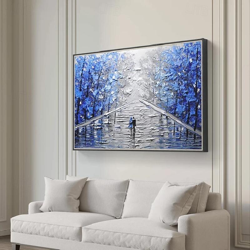 Knife Abstract art handmade Acrylic Paintings on Canvas hand painted Landscape Colorful Forest Painting Bedroom Wall DecorTextured Impasto Paintingpainting gift4