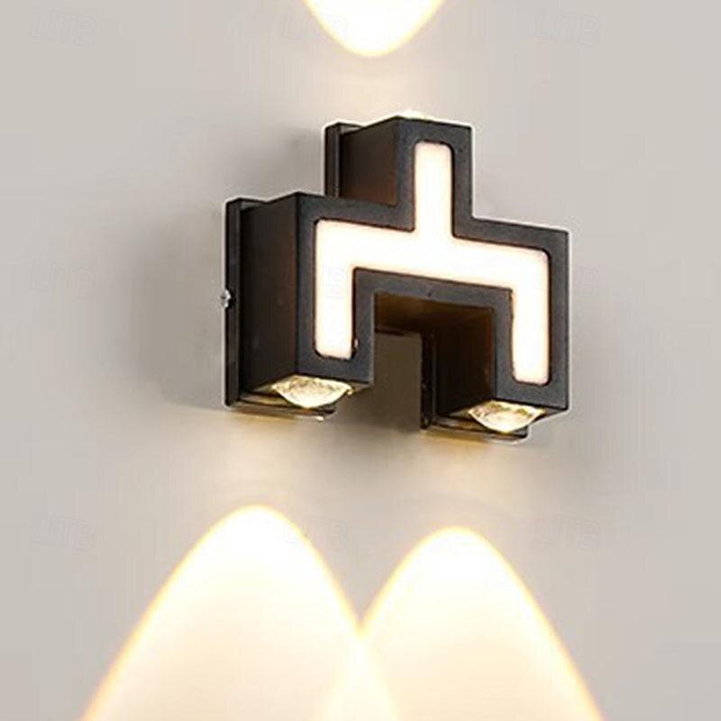 LED Wall Lamp 10W Modern Simplicity Outdoor Waterproof Aluminum Wall Sconce Black Villa External Fashion Patio Balcony Garden Decoration Anti Rust Wall Light Exterior Light Fixture 110-240V2