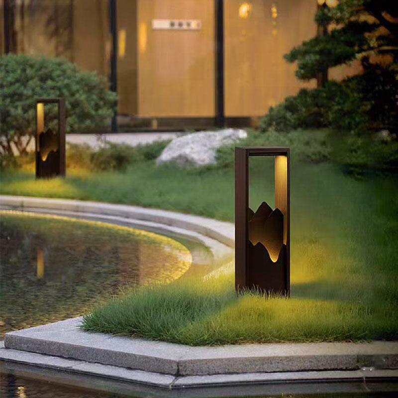 Landscape Path Light, Stainless Steel Luxury Warm White Landscape Path Light 20W Metal Luxury Modern Outdoor Bollard Lighting for Law Patio Courtyard and Driveway Decoration 110-240V2