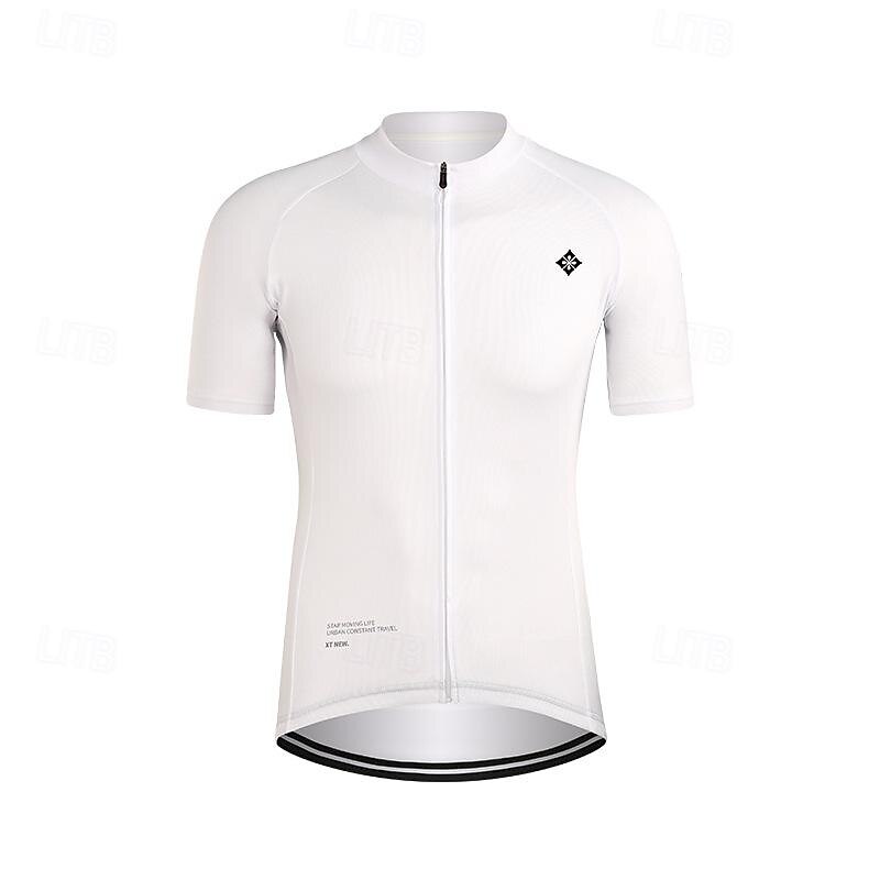 Men's Cycling Jersey Letter & Number Short Sleeve Bike Tee Tshirt Jersey Top with 3 Rear Pockets Mountain Bike MTB Road Bike Cycling Quick Dry Breathable Sports Black White Blue Clothing Apparel3