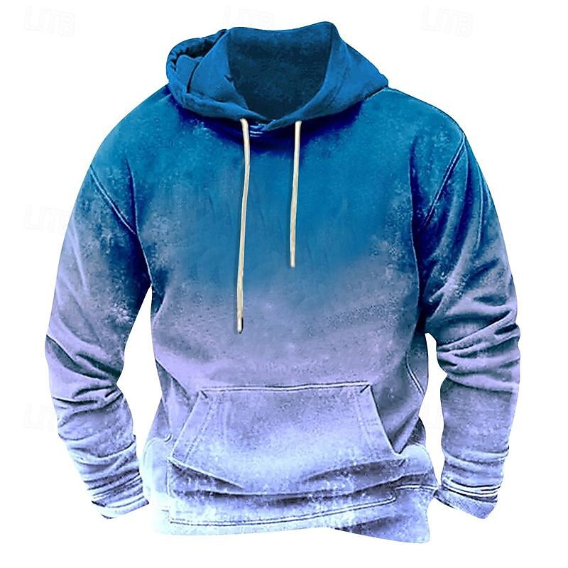 Men's Hoodie Blue Orange Green Gray Hooded Color Block Pocket Sports & Outdoor Daily Holiday Polyester Streetwear Basic Casual Spring &  Fall Clothing Apparel Hoodies Sweatshirts  Long Sleeve4