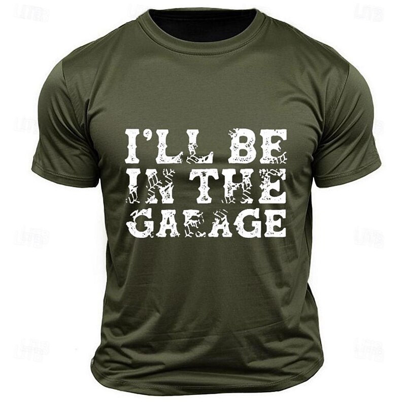 Men's Funny Letter Print T Shirt Tee Top 100% Cotton Short Sleeve Graphic Shirt Black Dark Grey Army Green Comfortable Tee Street Sports Outdoor Fashion Designer Clothing4