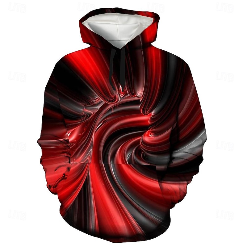 Men's Graphic Hoodie Hoodies Sweatshirt Cool Long Sleeve Hooded Red Blue Fall Winter Designer